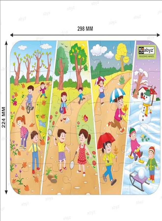 ABYZ Wooden Jigsaw Puzzle - Seasons Playset for Fun Educational & Little Explorers, 25-Pieces & Pack of 5 Fun Games with Multicolor | Birthday Gift for (4-6 Years) Age Kids. - Image 3